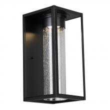 Eglo 204705A - 1 LT Integrated LED Outdoor Wall Light w/ Black Finish & Clear Seeded Glass Shade