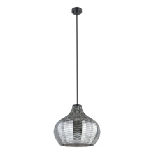 Eglo 205842A - 1 LT Pendant w/ Black Finish & Vaporized Black Transparent Shade