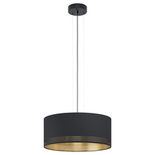 Eglo 99274A - 3 LT Pendant w/ a Black Finish & Black Exterior & Gold Interior Shade