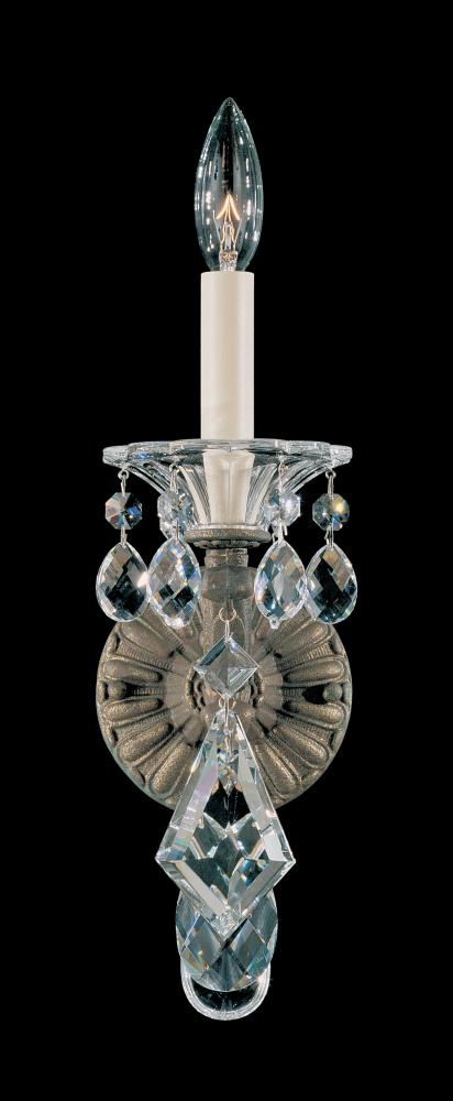 La Scala 1 Light 120V Wall Sconce in Florentine Bronze with Radiance Crystal