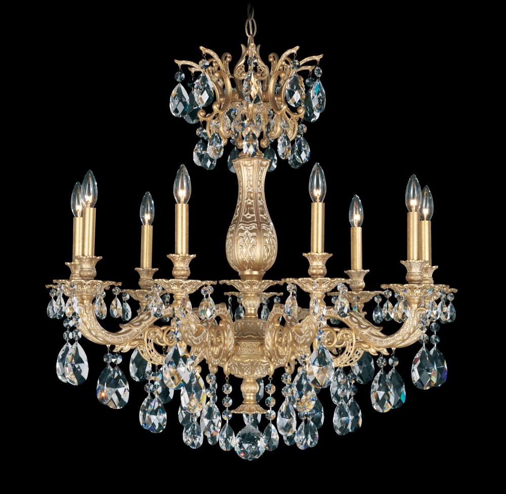 Milano 9 Light 120V Chandelier in Etruscan Gold with Radiance Crystal