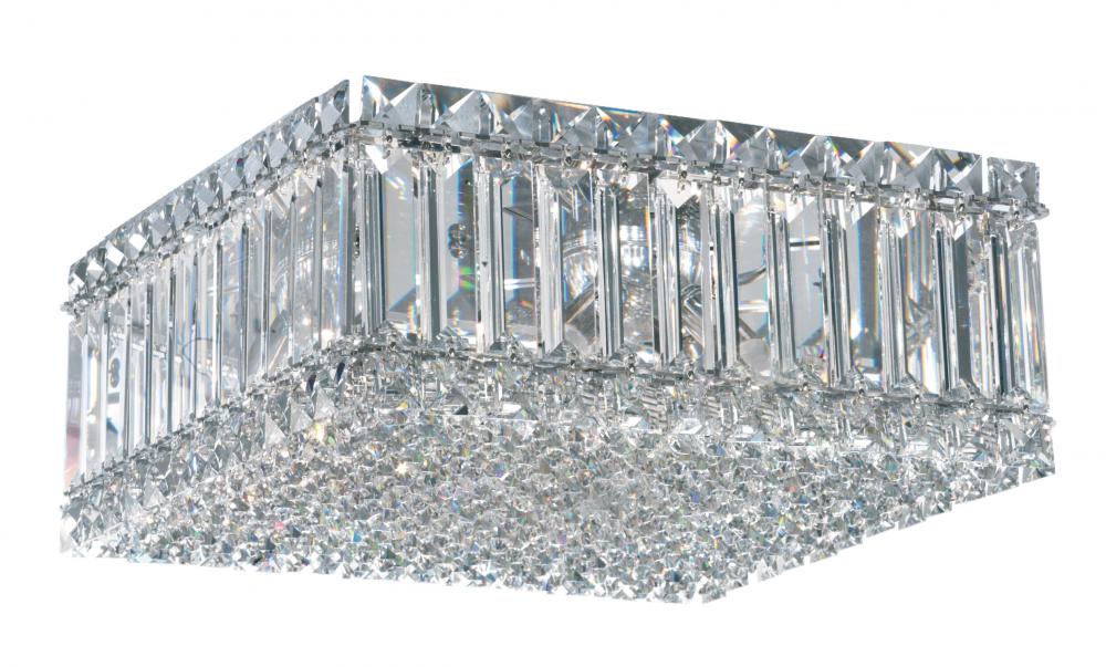 Quantum 4 Light 120V Flush Mount in Polished Stainless Steel with Radiance Crystal