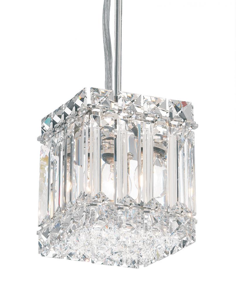 Quantum 2 Light 120V Mini Pendant in Polished Stainless Steel with Radiance Crystal