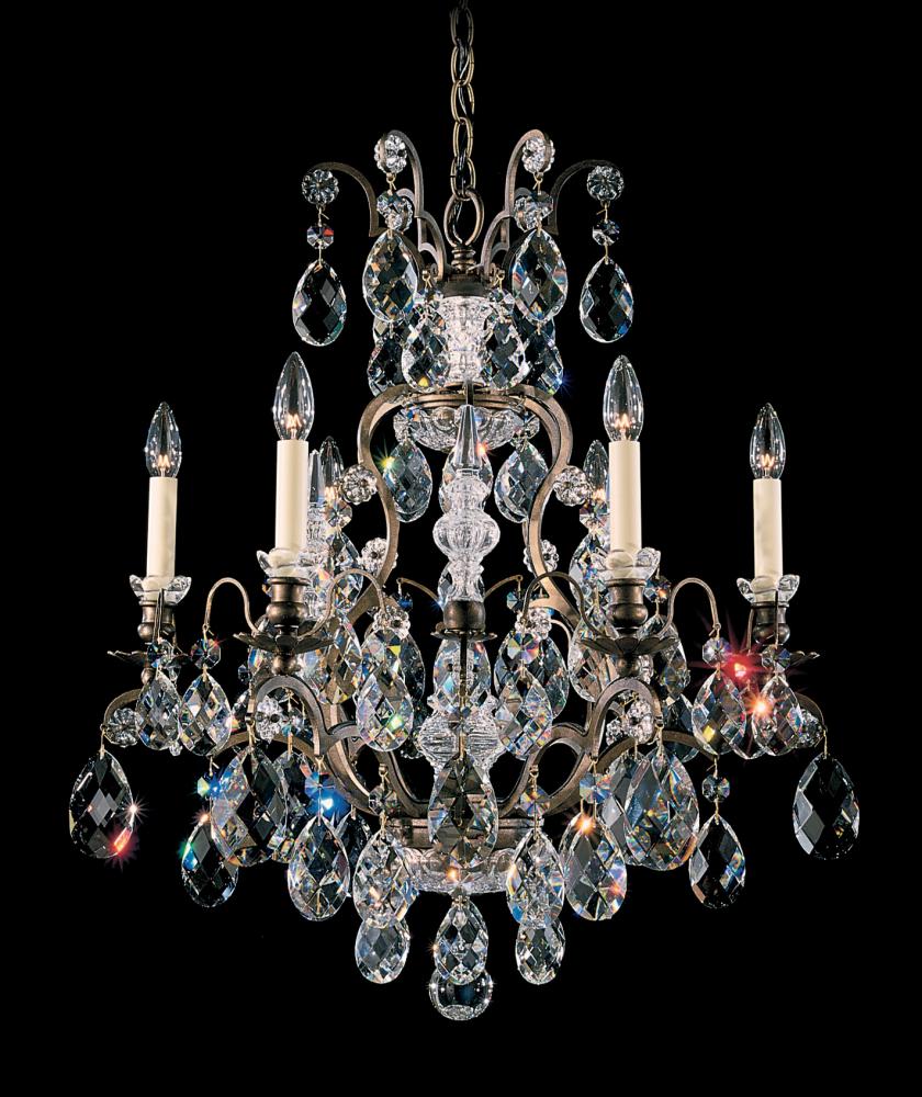 Renaissance 7 Light 120V Chandelier in Black with Crystals from Swarovski®