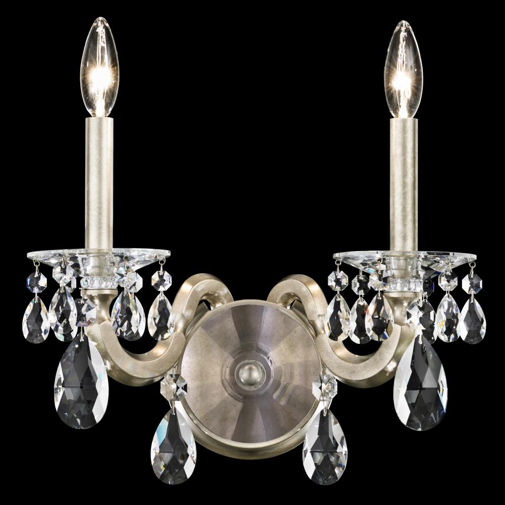 San Marco 2 Light 120V Wall Sconce in Heirloom Bronze with Radiance Crystal