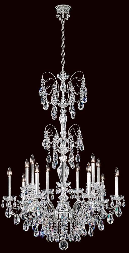 Sonatina 14 Light 120V Chandelier in Polished Silver with Crystals from Swarovski®