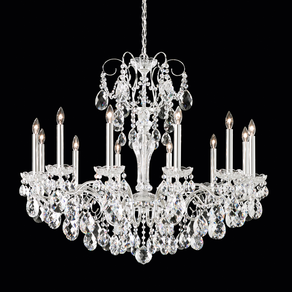 Sonatina 12 Light 120V Chandelier in Black Pearl with Heritage Handcut Crystal