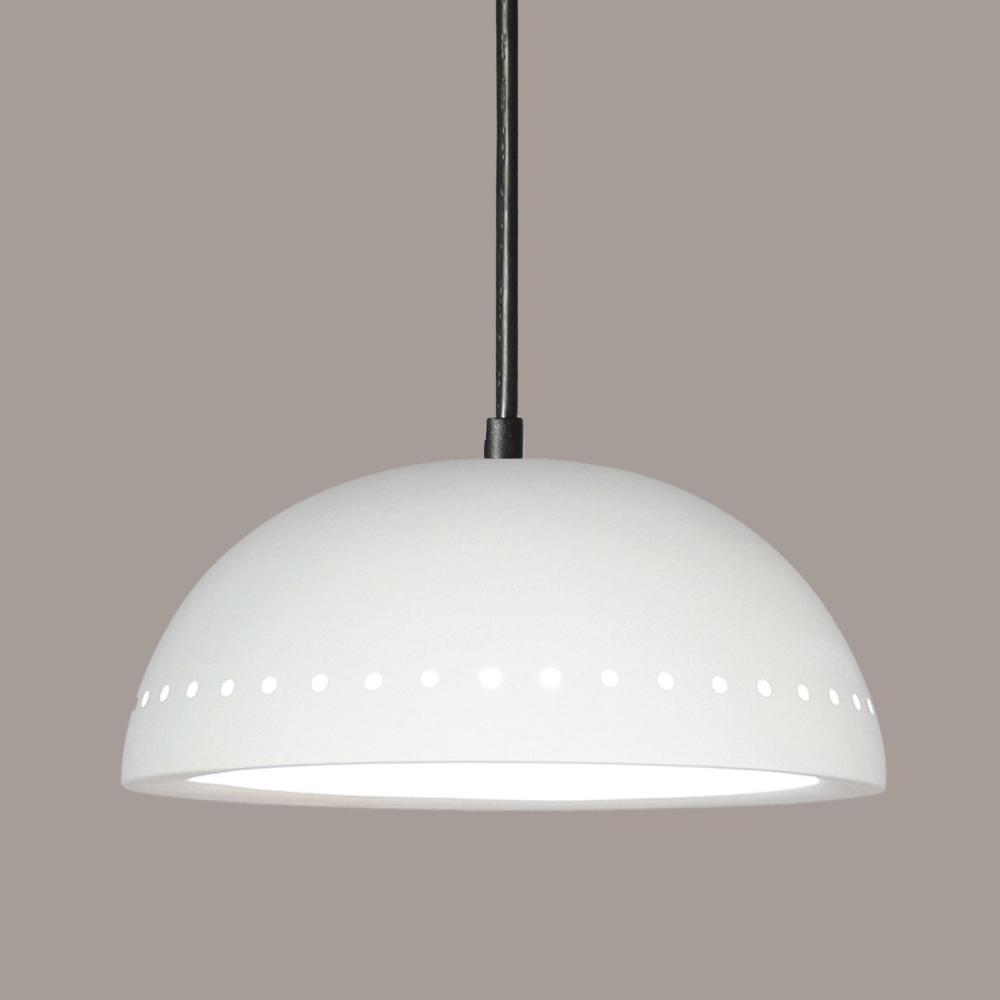Gran Cyprus Pendant: Weathered Iron (Black Cord & Canopy)