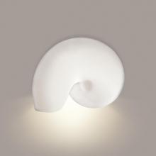 A-19 1103D-1LEDE26-WC - Nautilus Downlight Wall Sconce: White Crackle (E26 Base Dimmable LED (Bulb included))