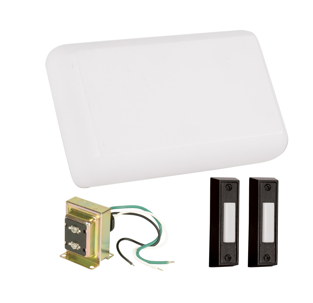 Kit includes Chime, Transformer, 2 Black Buttons