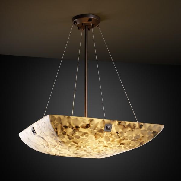 18" Pendant Bowl w/ Concentric Circles Finials