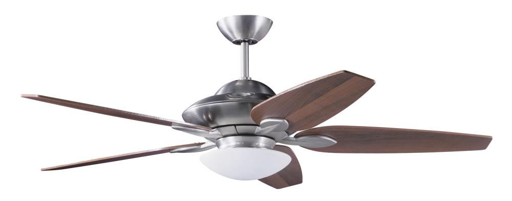 Kendal Lighting AC12452-SN Sirus 52-Inch Ceiling Fan Satin Nickel Finish with Walnut Blades and Integrated Light Kit
