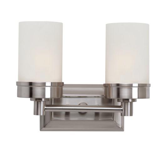 2LT-BATH BAR-BRUSHED NICKEL-WH