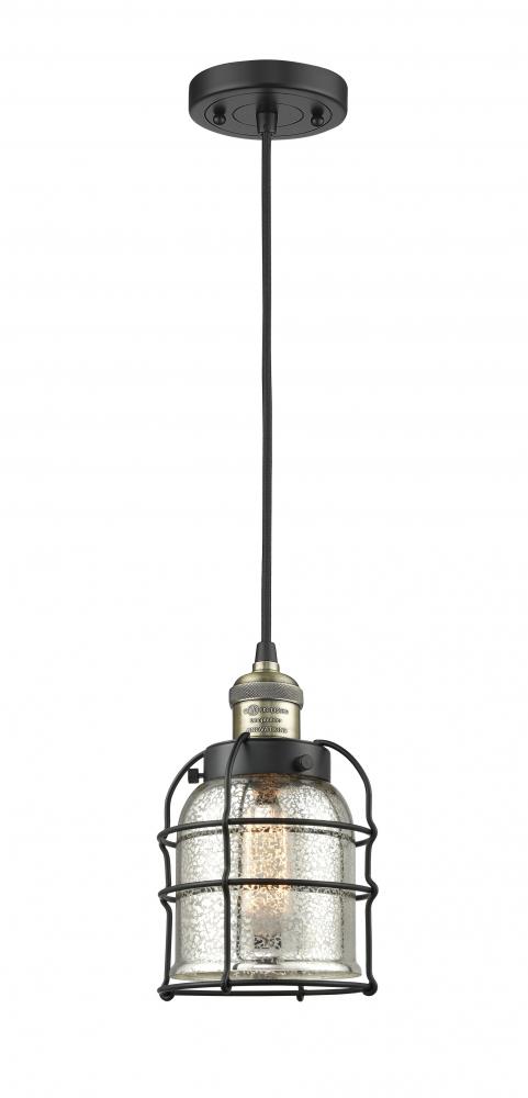 Bell Cage - 1 Light - 6 inch - Black Antique Brass - Cord hung - Mini Pendant