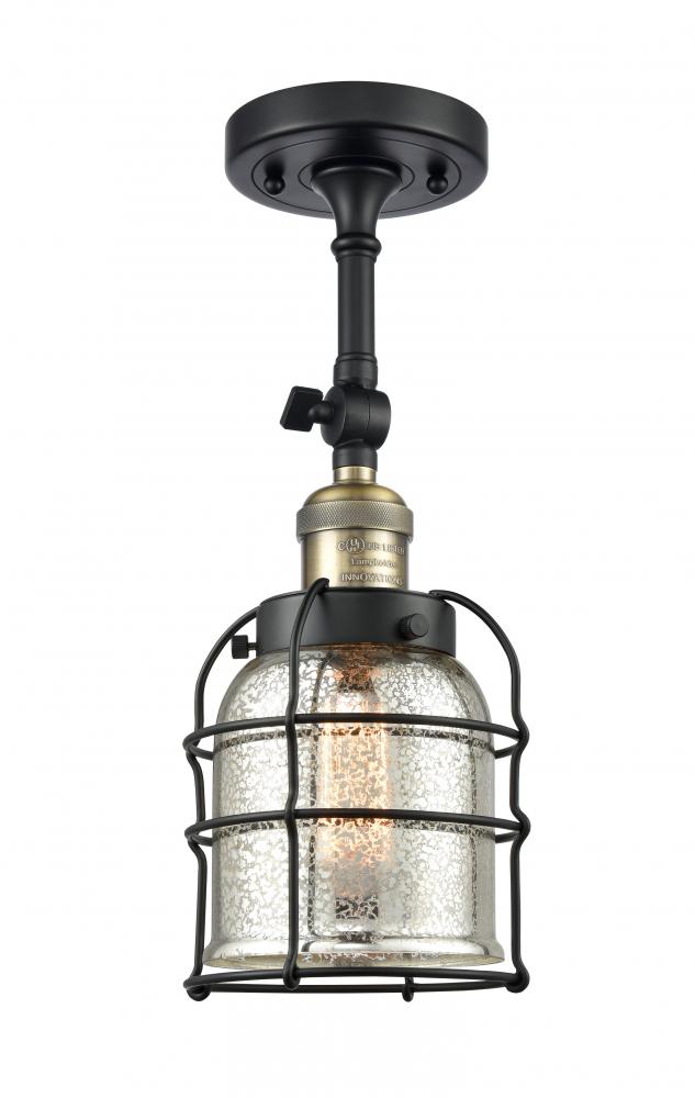 Bell Cage - 1 Light - 6 inch - Black Antique Brass - Adjustable Semi-Flush Mount