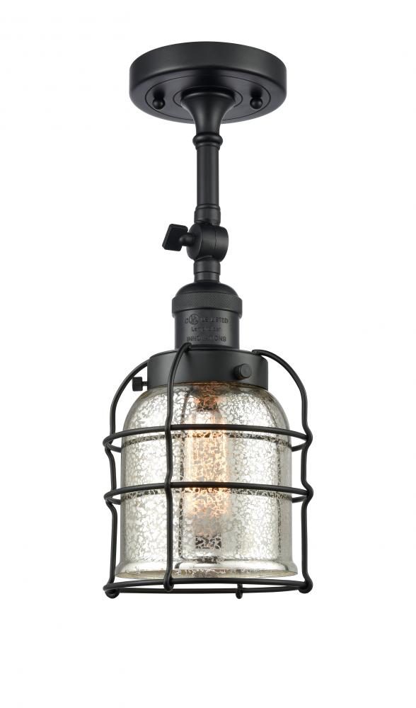 Bell Cage - 1 Light - 6 inch - Matte Black - Adjustable Semi-Flush Mount