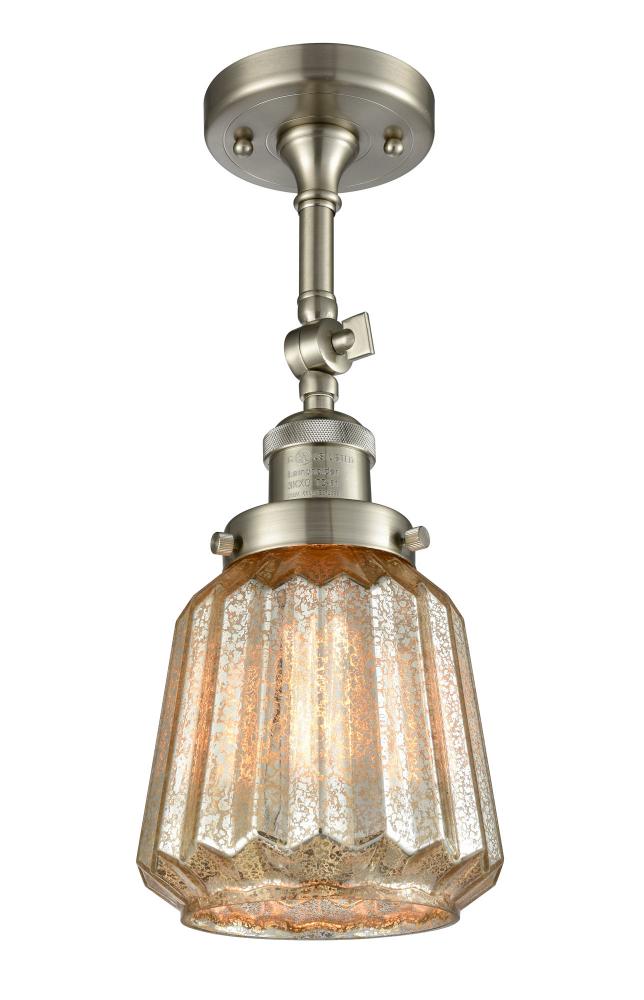 Chatham - 1 Light - 7 inch - Brushed Satin Nickel - Adjustable Semi-Flush Mount