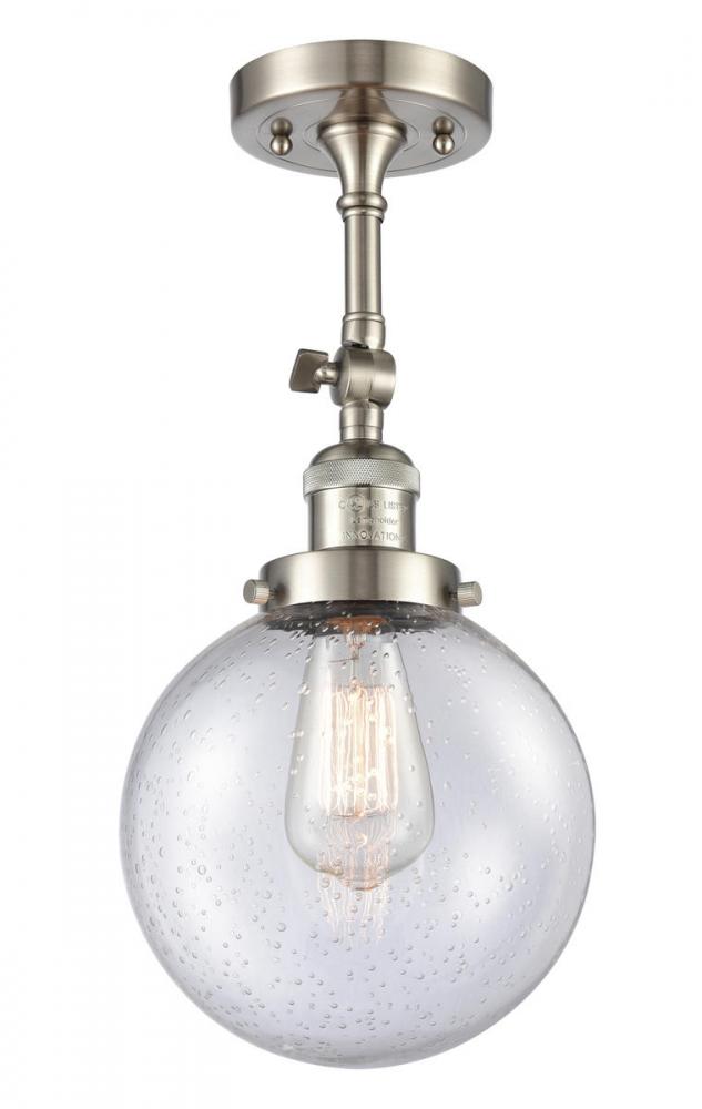 Beacon - 1 Light - 8 inch - Brushed Satin Nickel - Adjustable Semi-Flush Mount