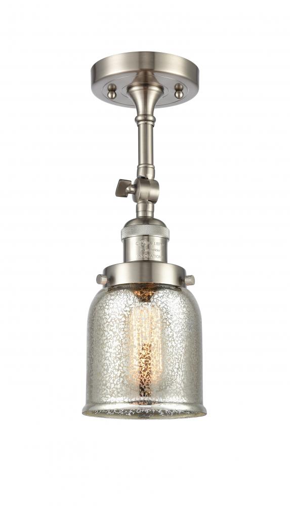 Bell - 1 Light - 5 inch - Brushed Satin Nickel - Adjustable Semi-Flush Mount