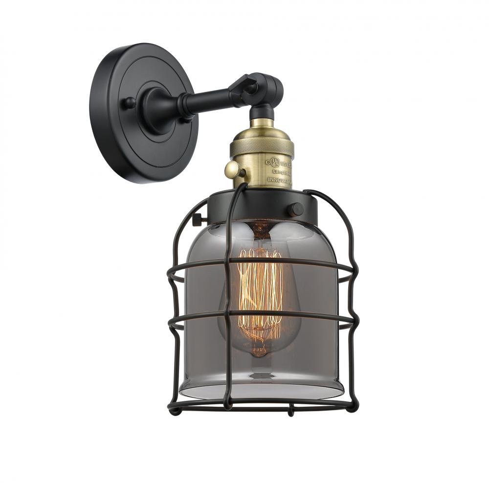 Bell Cage - 1 Light - 6 inch - Black Antique Brass - Adjustable Sconce