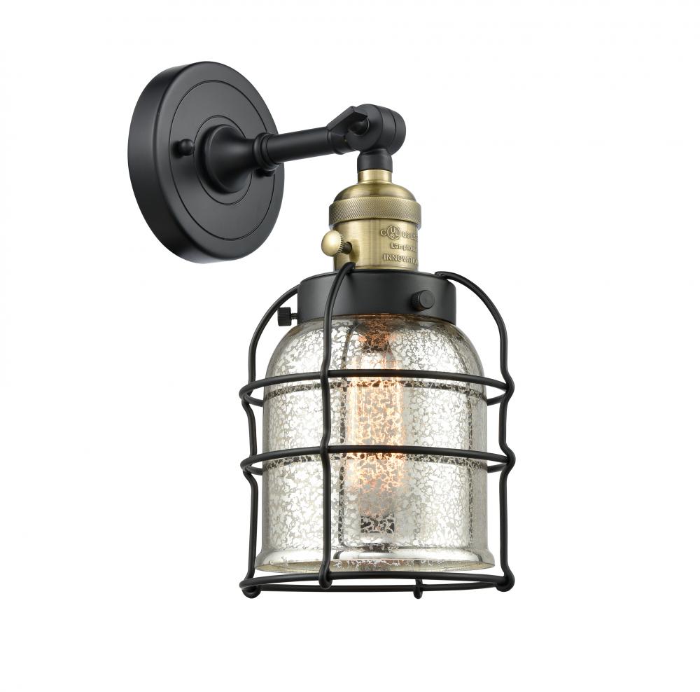 Bell Cage - 1 Light - 6 inch - Black Antique Brass - Adjustable Sconce