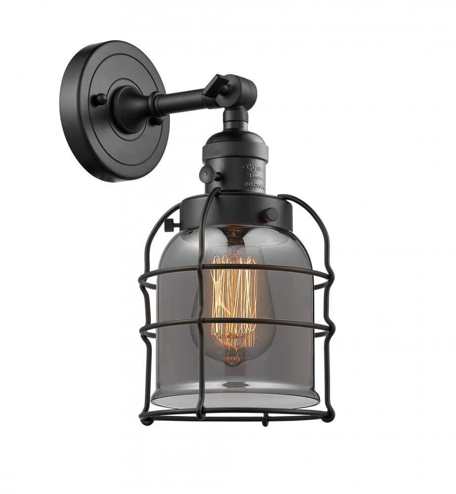 Bell Cage - 1 Light - 6 inch - Matte Black - Adjustable Sconce