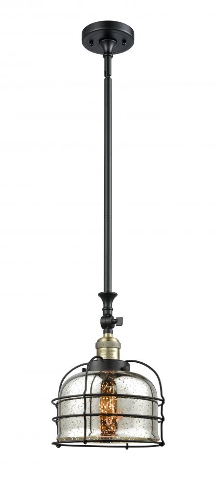Bell Cage - 1 Light - 9 inch - Black Antique Brass - Stem Hung - Adjustable Mini Pendant