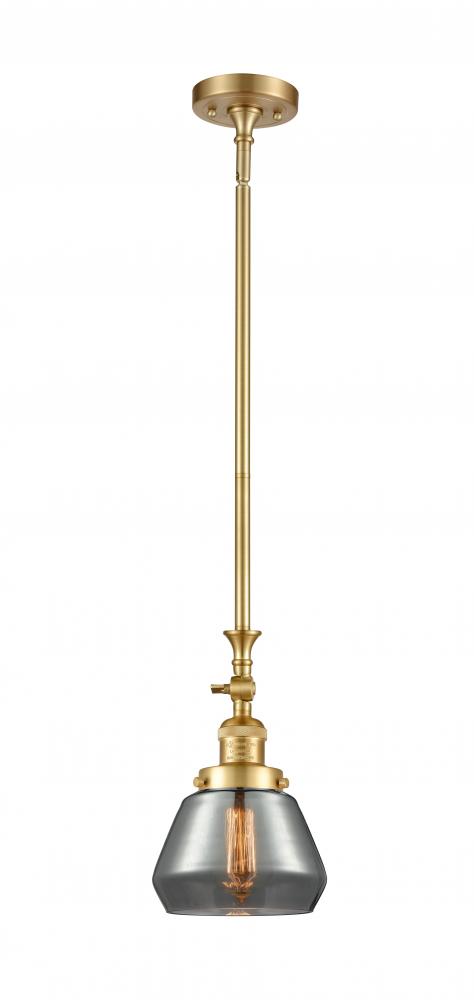 Fulton - 1 Light - 7 inch - Satin Gold - Stem Hung - Adjustable Mini Pendant