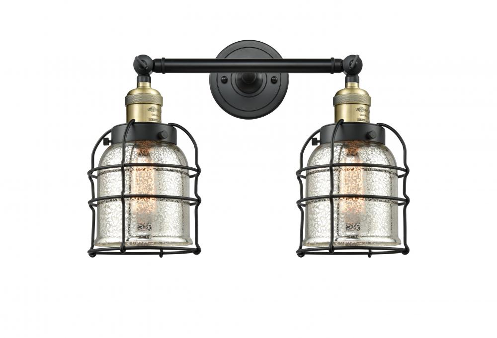 Bell Cage - 2 Light - 16 inch - Black Antique Brass - Adjustable Bath Vanity Light