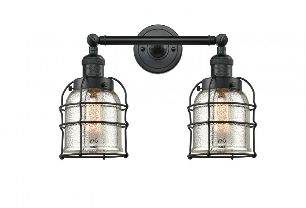 Bell Cage - 2 Light - 16 inch - Matte Black - Adjustable Bath Vanity Light