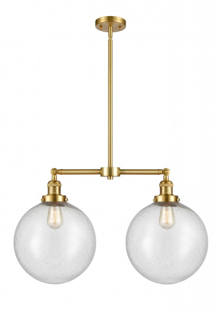 Beacon - 2 Light - 27 inch - Satin Gold - Stem Hung - Adjustable Island Light