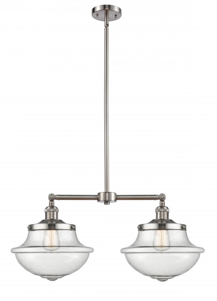 Oxford - 2 Light - 25 inch - Brushed Satin Nickel - Stem Hung - Adjustable Island Light