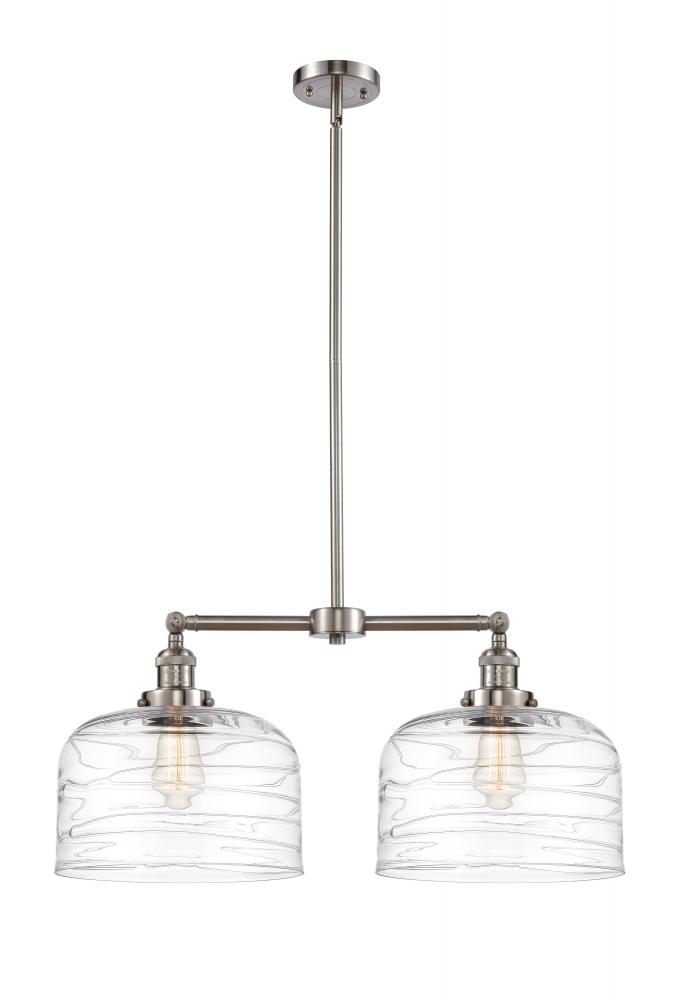 Bell - 2 Light - 21 inch - Brushed Satin Nickel - Stem Hung - Adjustable Island Light