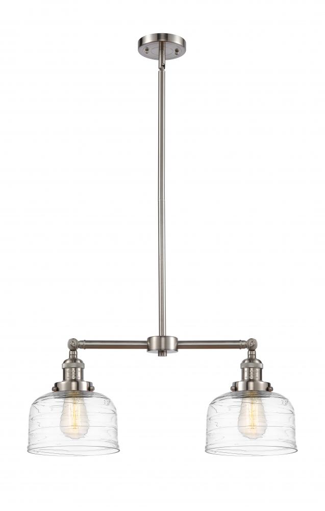 Bell - 2 Light - 21 inch - Brushed Satin Nickel - Stem Hung - Adjustable Island Light