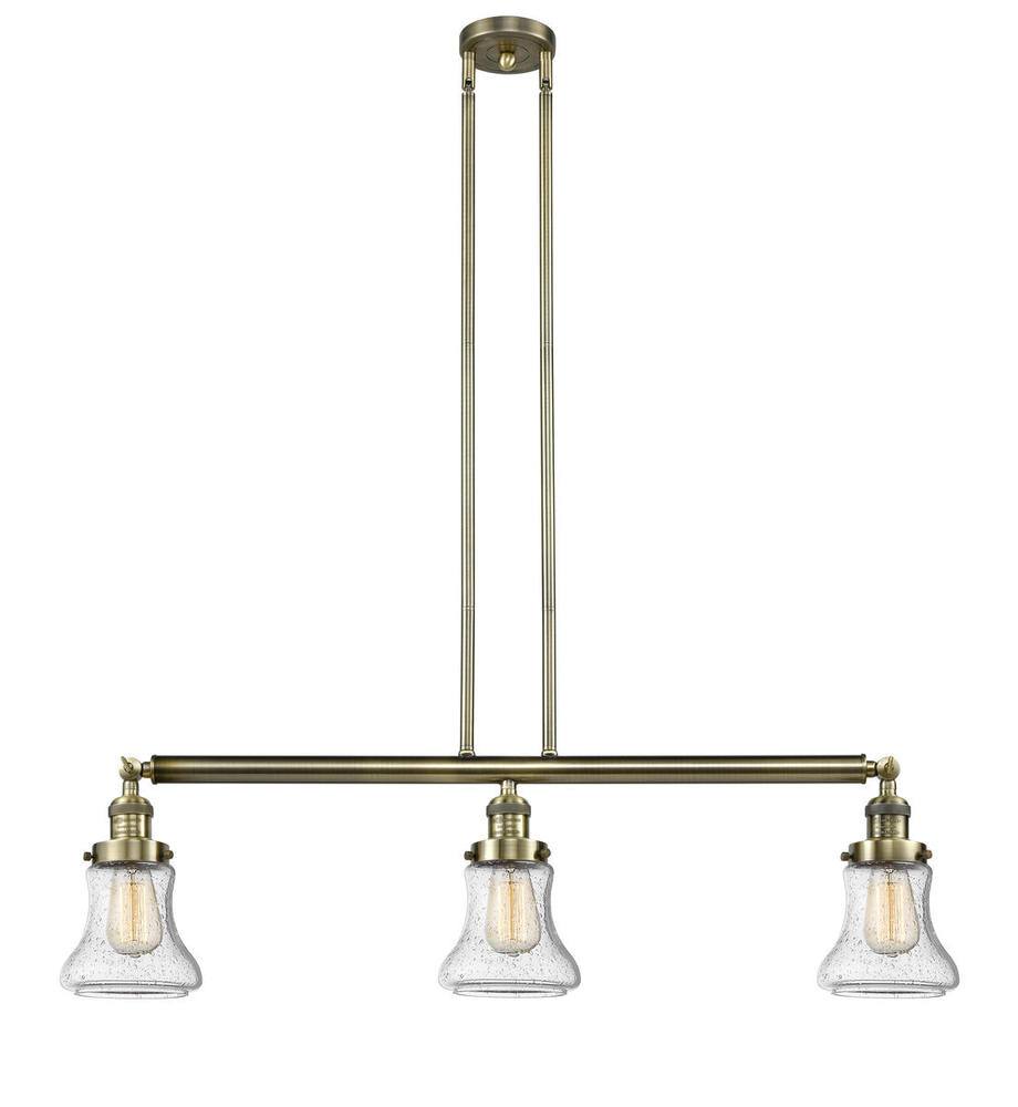 Bellmont - 3 Light - 39 inch - Antique Brass - Stem Hung - Adjustable Island Light