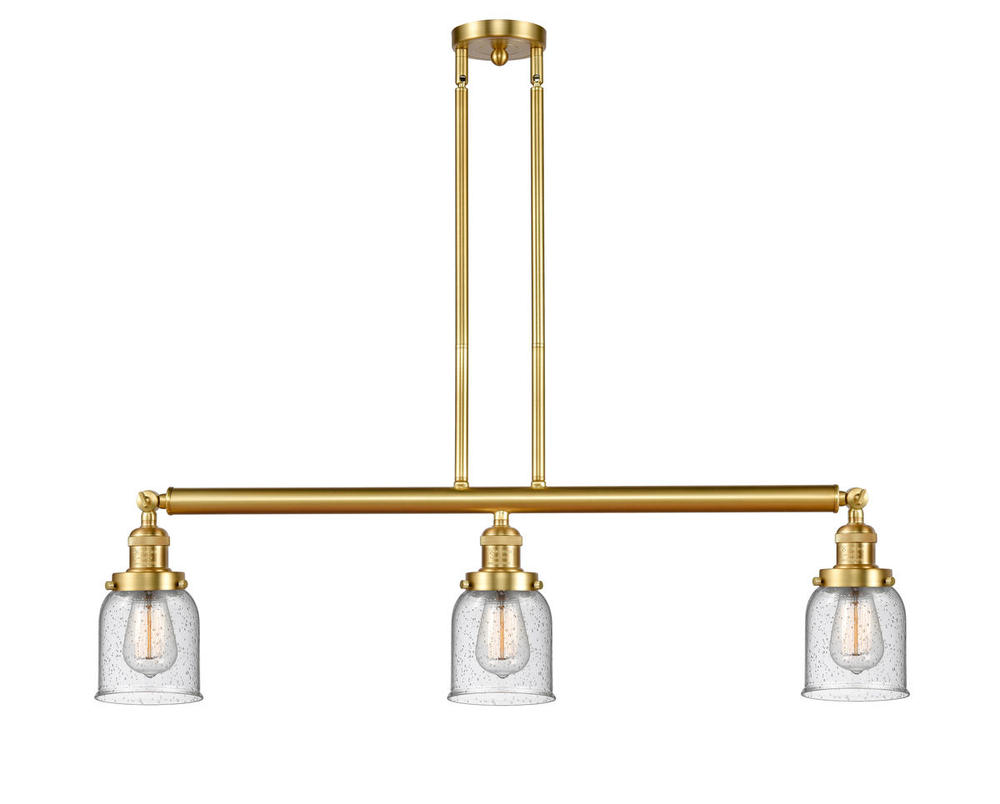Bell - 3 Light - 38 inch - Satin Gold - Stem Hung - Adjustable Island Light
