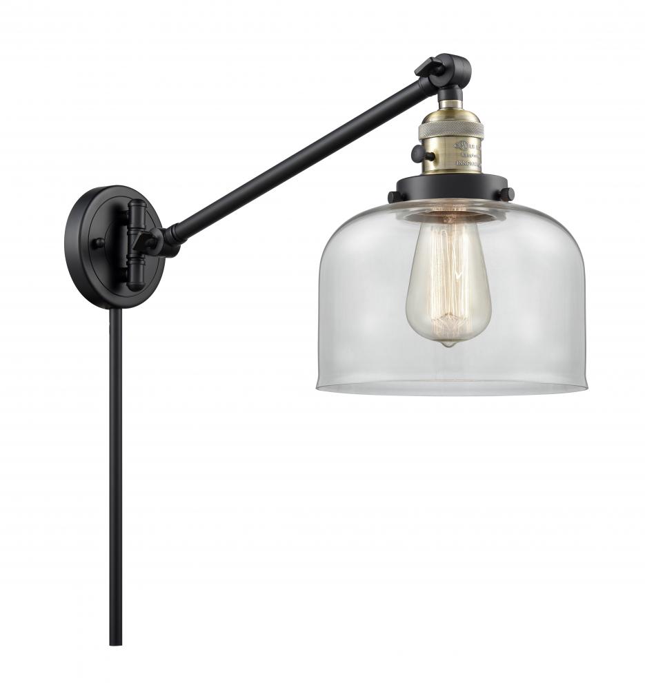 Bell - 1 Light - 8 inch - Black Antique Brass -Adjustable Swing Arm