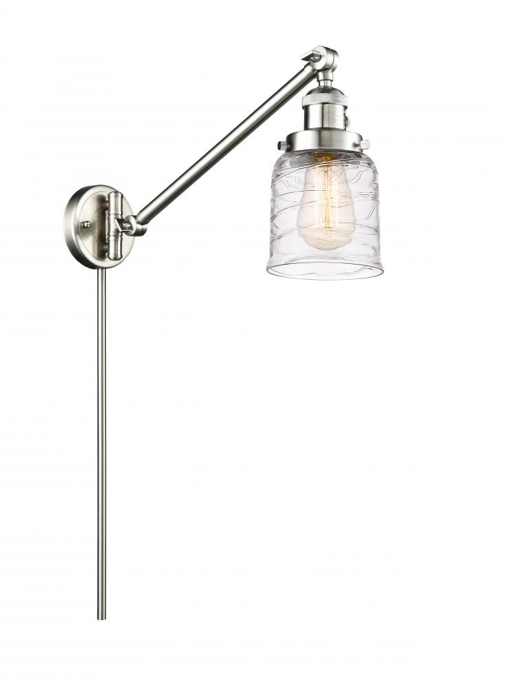 Bell - 1 Light - 8 inch - Brushed Satin Nickel -Adjustable Swing Arm