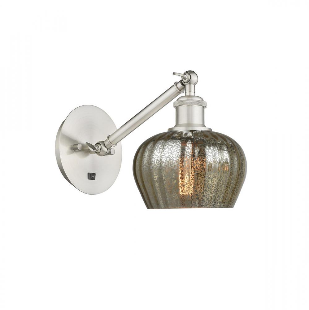 Fenton - 1 Light - 7 inch - Brushed Satin Nickel - Adjustable Sconce
