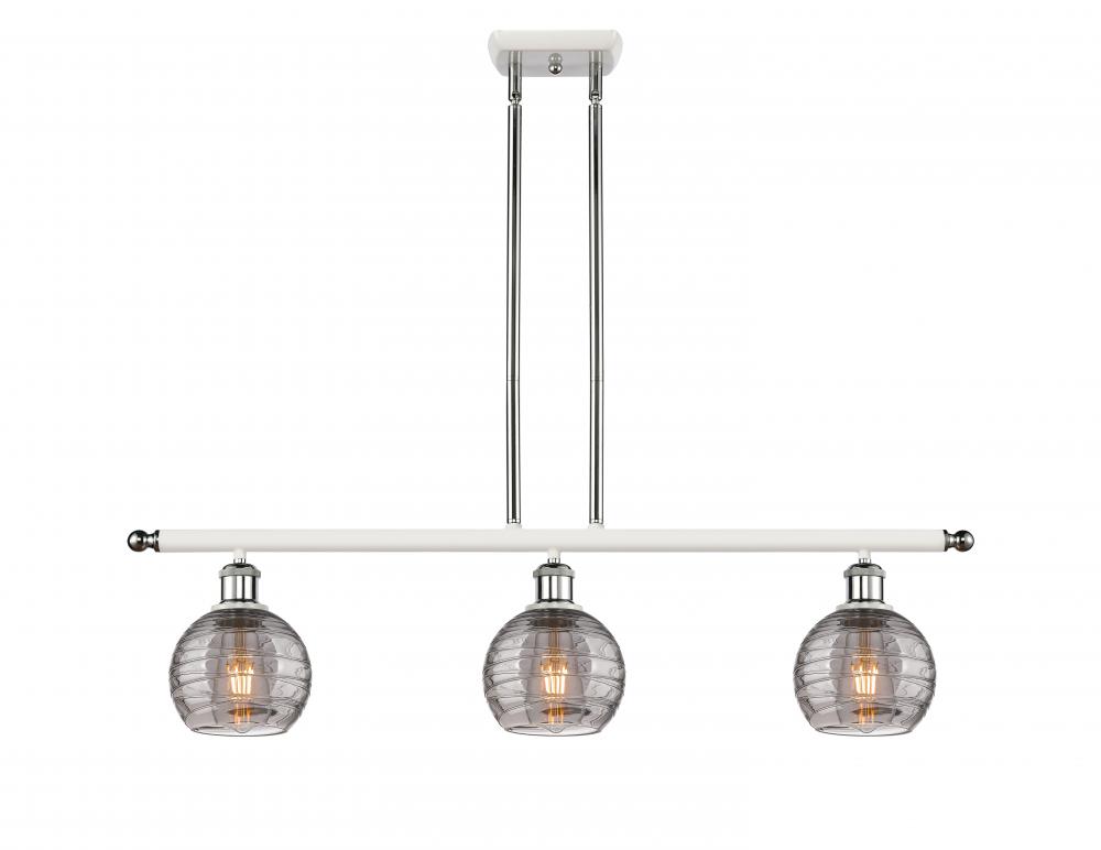 Athens Deco Swirl - 3 Light - 36 inch - White Polished Chrome - Cord hung - Island Light