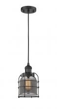 Innovations Lighting 201C-BK-G53-CE-LED - Bell Cage - 1 Light - 6 inch - Matte Black - Cord hung - Mini Pendant
