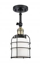 Innovations Lighting 201F-BAB-G51-CE-LED - Bell Cage - 1 Light - 6 inch - Black Antique Brass - Adjustable Semi-Flush Mount