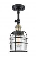 Innovations Lighting 201F-BAB-G52-CE-LED - Bell Cage - 1 Light - 6 inch - Black Antique Brass - Adjustable Semi-Flush Mount