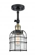 Innovations Lighting 201F-BAB-G54-CE-LED - Bell Cage - 1 Light - 6 inch - Black Antique Brass - Adjustable Semi-Flush Mount
