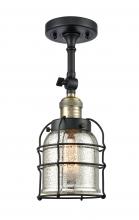 Innovations Lighting 201F-BAB-G58-CE-LED - Bell Cage - 1 Light - 6 inch - Black Antique Brass - Adjustable Semi-Flush Mount
