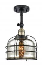 Innovations Lighting 201F-BAB-G78-CE-LED - Bell Cage - 1 Light - 9 inch - Black Antique Brass - Adjustable Semi-Flush Mount