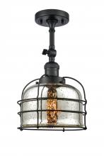 Innovations Lighting 201F-BK-G78-CE - Bell Cage - 1 Light - 9 inch - Matte Black - Adjustable Semi-Flush Mount