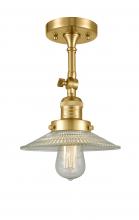 Innovations Lighting 201F-SG-G2-LED - Halophane - 1 Light - 9 inch - Satin Gold - Adjustable Semi-Flush Mount