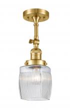 Innovations Lighting 201F-SG-G302-LED - Colton - 1 Light - 6 inch - Satin Gold - Adjustable Semi-Flush Mount