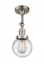 Innovations Lighting 201F-SN-G204-6-LED - Beacon - 1 Light - 6 inch - Brushed Satin Nickel - Adjustable Semi-Flush Mount